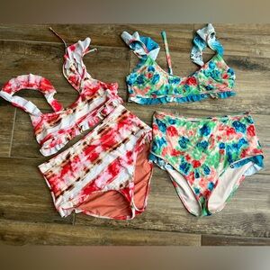 American eagle high waist ruffle bikinis